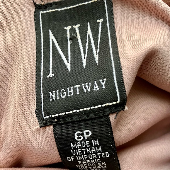 Nightway Collections Navy Sequin Cap Sleeve Dress Size 6P - Picture 6 of 7